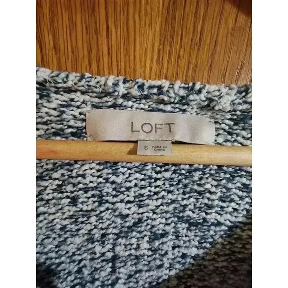 Loft Small Lounge Blue And Gray Soft Knit Sweater - Picture 3 of 3
